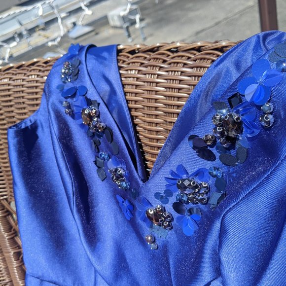 Adrianna Papell Beaded Neck Mikado Fit Flare Dress - Picture 6 of 6